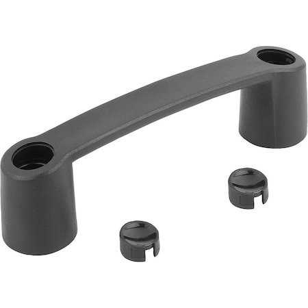 Kipp Pull Handle L=145, Form:B Thermoplastic, Black, A=117, D=8, 5 K0189.211708